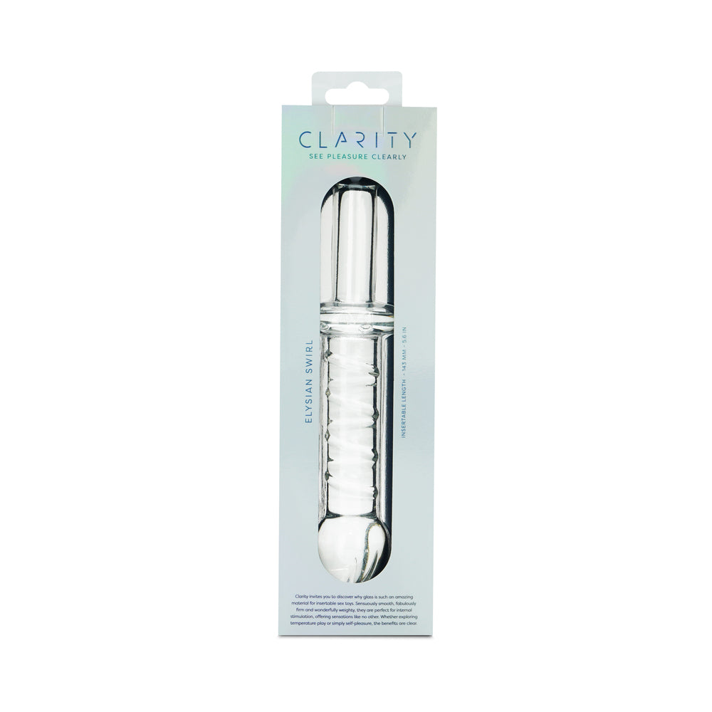 Clarity Elysian Swirl Glass Dildo