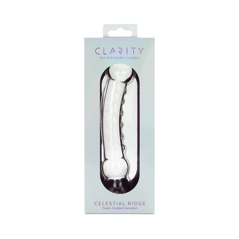 Clarity Celestial Ridge Glass Dildo
