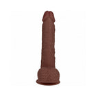 RealRock 7 in. Vibrating Cock with Balls Straight Brown