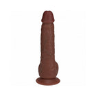 RealRock 7 in. Vibrating Cock with Balls Straight Brown