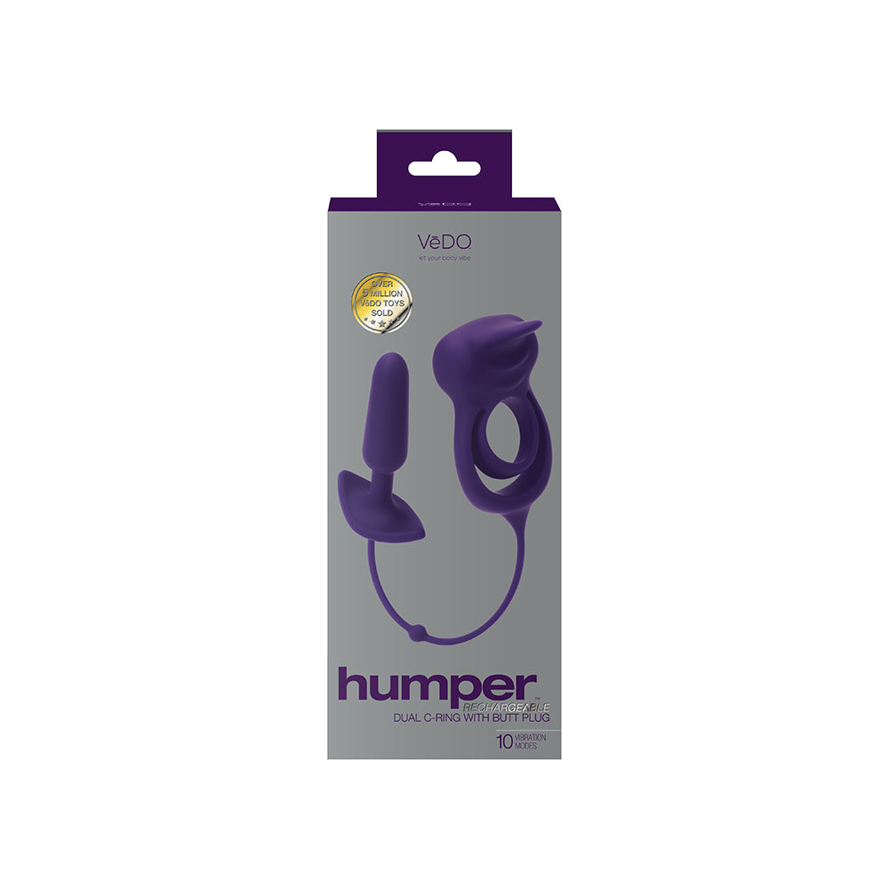 VeDO Humper Rechargeable Dual C-Ring with Anal Plug Purple