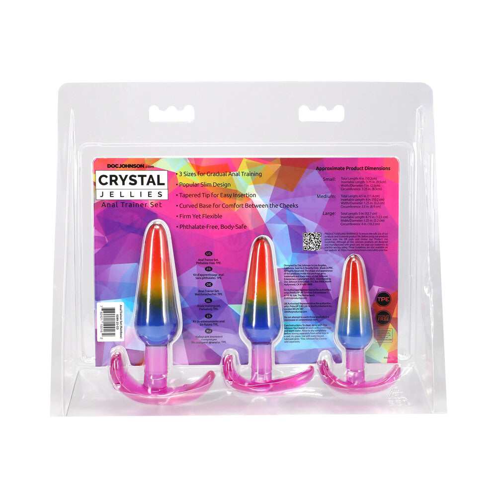 Crystal Jellies Anal Trainer Set S/M/L Rainbow