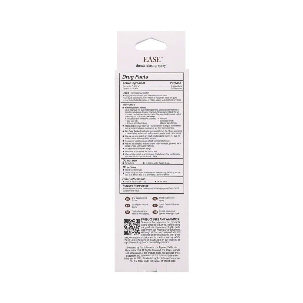 Intimate Enhancements Ease Throat Relaxing Spray Double Chocolate 2 oz.