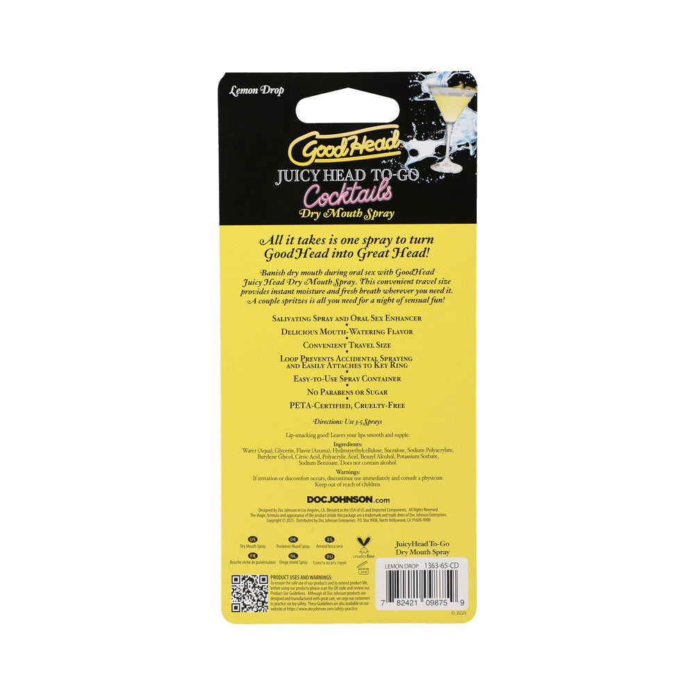 GoodHead Juicy Head Cocktails Dry Mouth Spray To-Go Lemon Drop