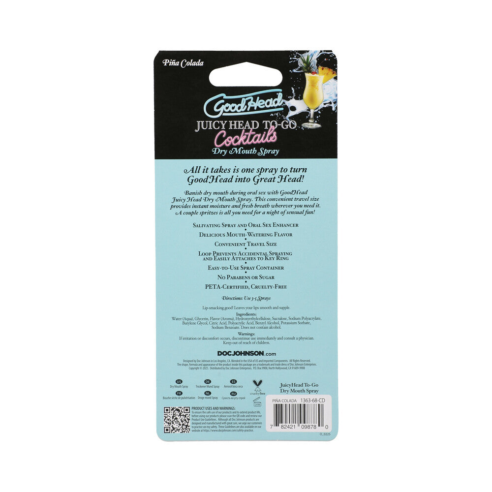 GoodHead Juicy Head Cocktails Dry Mouth Spray To-Go PiÃ±a Colada