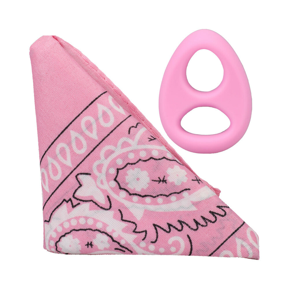Rock Solid The Code Silicone C-Ring with Bandana Light Pink/Black