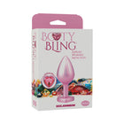 Booty Bling Heart Diamond Jeweled Metal Plug Pink Medium