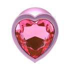 Booty Bling Heart Diamond Jeweled Metal Plug Pink Medium