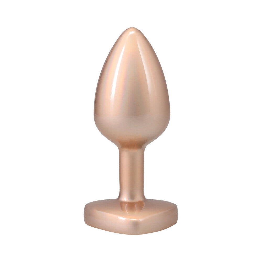 Booty Bling Heart Diamond Jeweled Metal Plug Gold Small