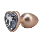 Booty Bling Heart Diamond Jeweled Metal Plug Gold Small