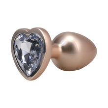 Booty Bling Heart Diamond Jeweled Metal Plug Gold Small