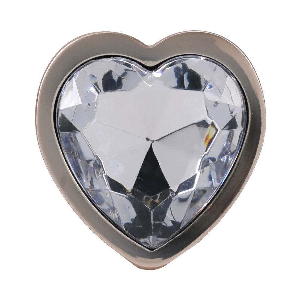 Booty Bling Heart Diamond Jeweled Metal Plug Gold Small