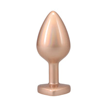 Booty Bling Heart Diamond Jeweled Metal Plug Gold Medium