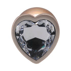 Booty Bling Heart Diamond Jeweled Metal Plug Gold Medium