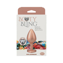 Booty Bling Heart Diamond Jeweled Metal Plug Gold Medium