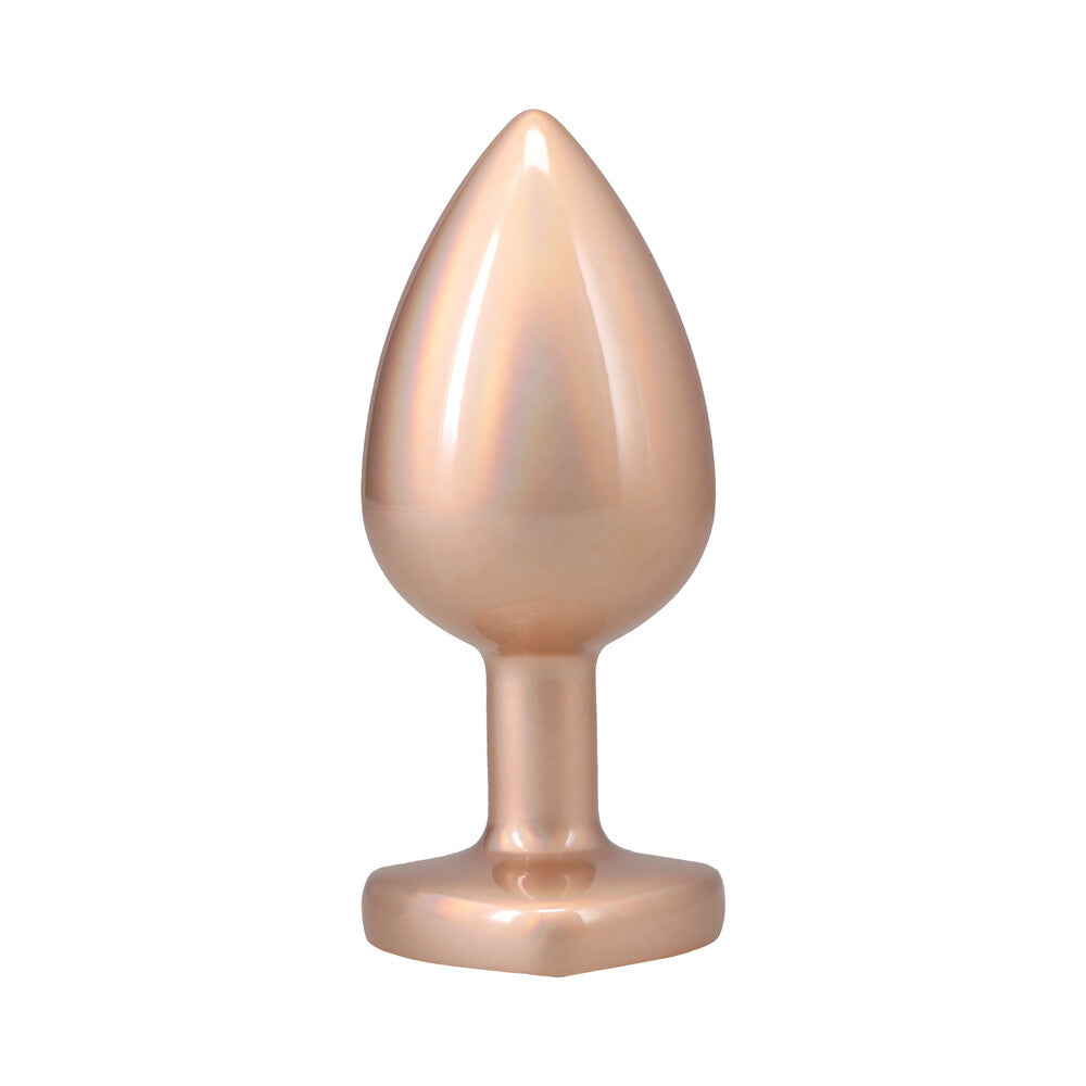 Booty Bling Heart Diamond Jeweled Metal Plug Gold Large