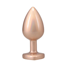 Booty Bling Heart Diamond Jeweled Metal Plug Gold Large