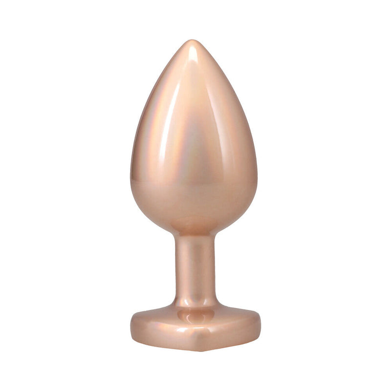 Booty Bling Heart Diamond Jeweled Metal Plug Gold Large