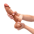 b-Vibe Slipskin Realistic Silicone Dildo 8 in. Girthy Mocha