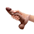 b-Vibe Slipskin Realistic Silicone Dildo 8 in. Girthy Brown