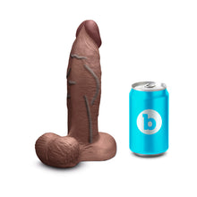 b-Vibe Slipskin Realistic Silicone Dildo 8 in. Girthy Brown
