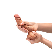 b-Vibe Slipskin Realistic Silicone Dildo 6.5 in. Curved Mocha