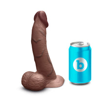 b-Vibe Slipskin Realistic Silicone Dildo 8 in. Curved Brown