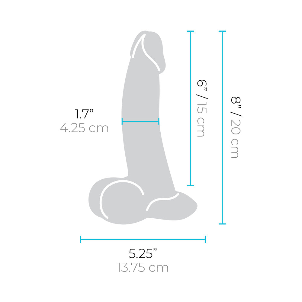 b-Vibe Slipskin Realistic Silicone Dildo 8 in. Curved Brown