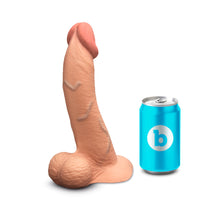 b-Vibe Slipskin Realistic Silicone Dildo 9 in. Curved Mocha