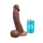 b-Vibe Slipskin Realistic Silicone Dildo 10 in. Curved Brown