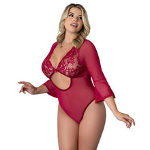 Magic Silk Black Cherry 3/4 Sleeve Playsuit Cherry Queen Size
