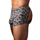 Male Power Gridlock''d Short with Strap Print XL
