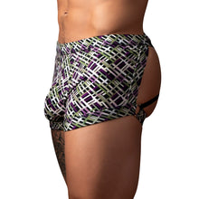 Male Power Gridlock''d Short with Strap Print XL