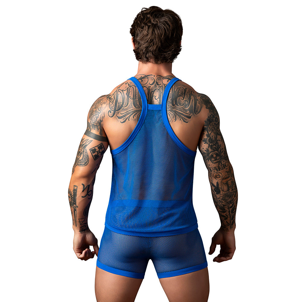 Male Power Fishnet 2.0 Tank Top Royal S/M
