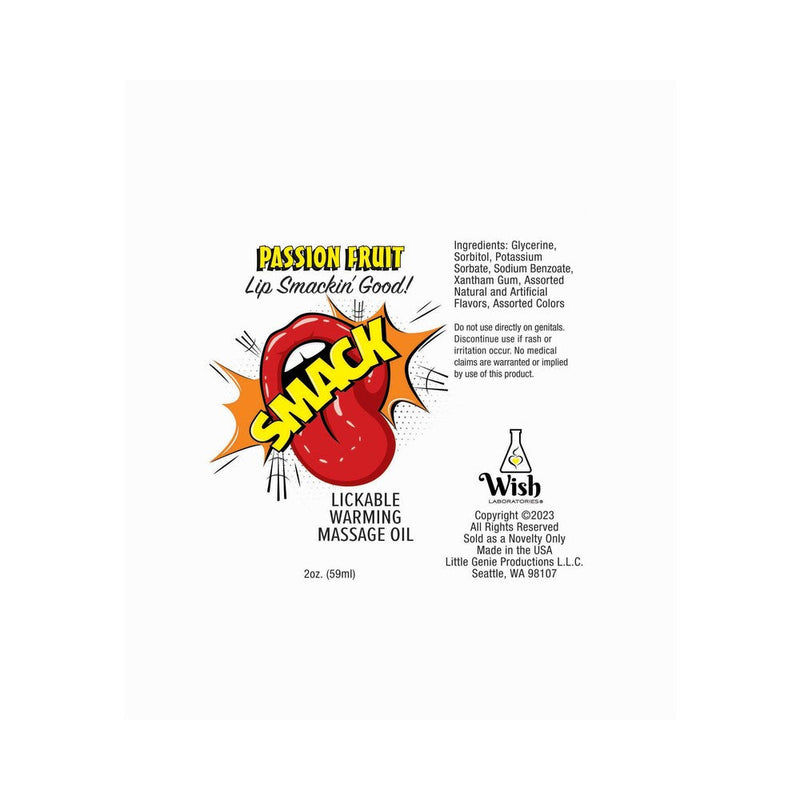 Smack Lickable Massage Oil 3 ml Pouch Passion Fruit