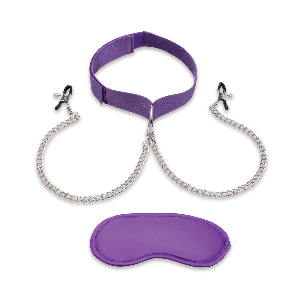 Lux Fetish Collar & Nipple Clamps