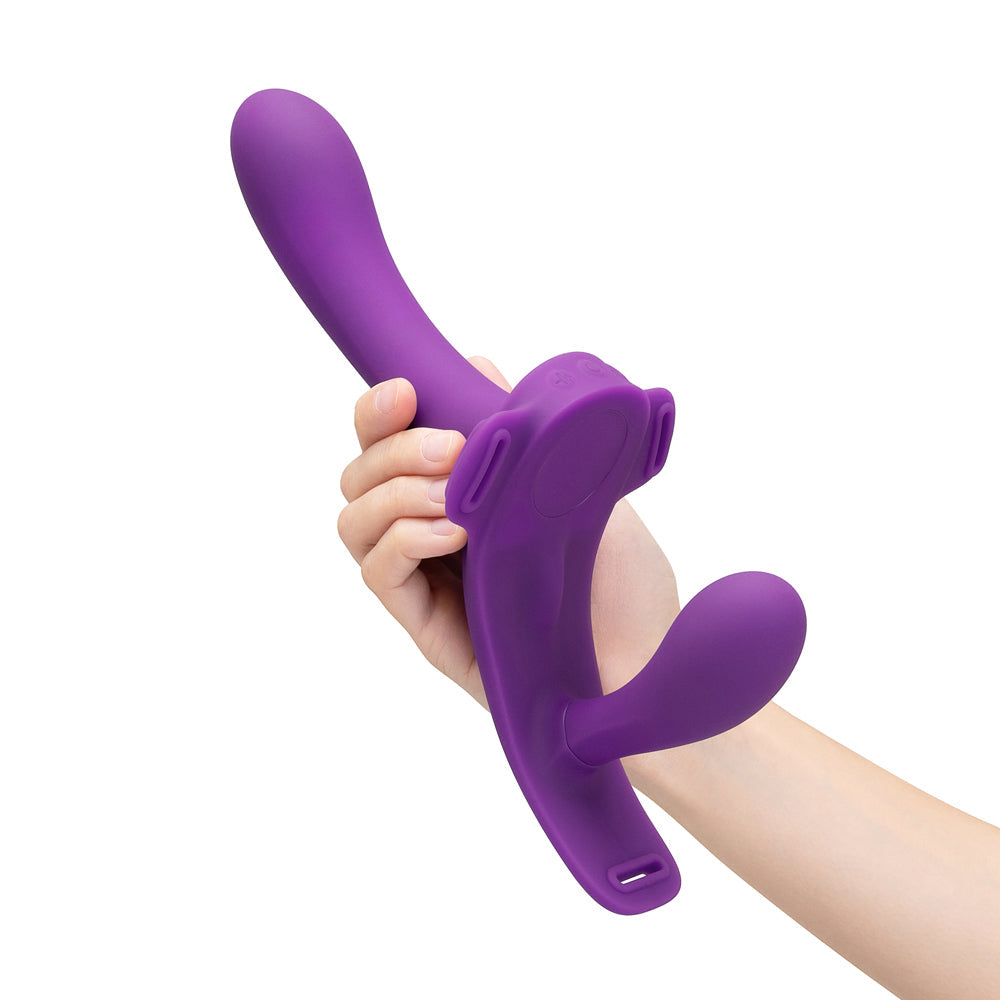 Together Lock-In Dual-Ended Vibrating Strap-on & Harness Set
