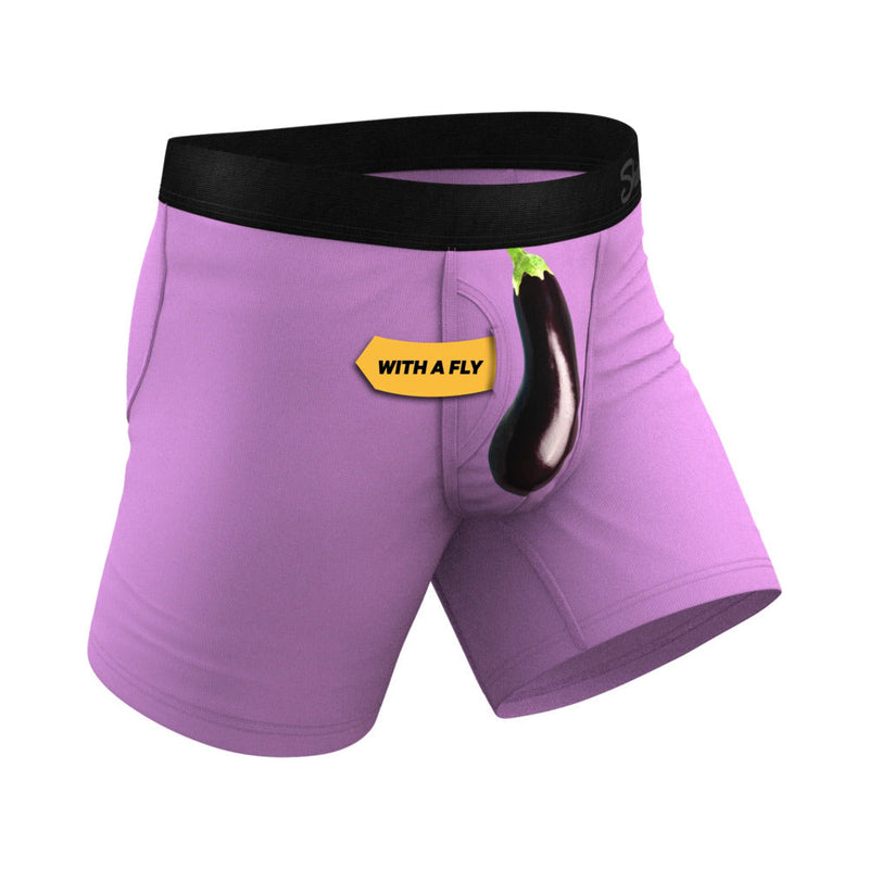 Shinesty The Double Entendre Eggplant Ball Hammock Pouch Underwear with Fly L