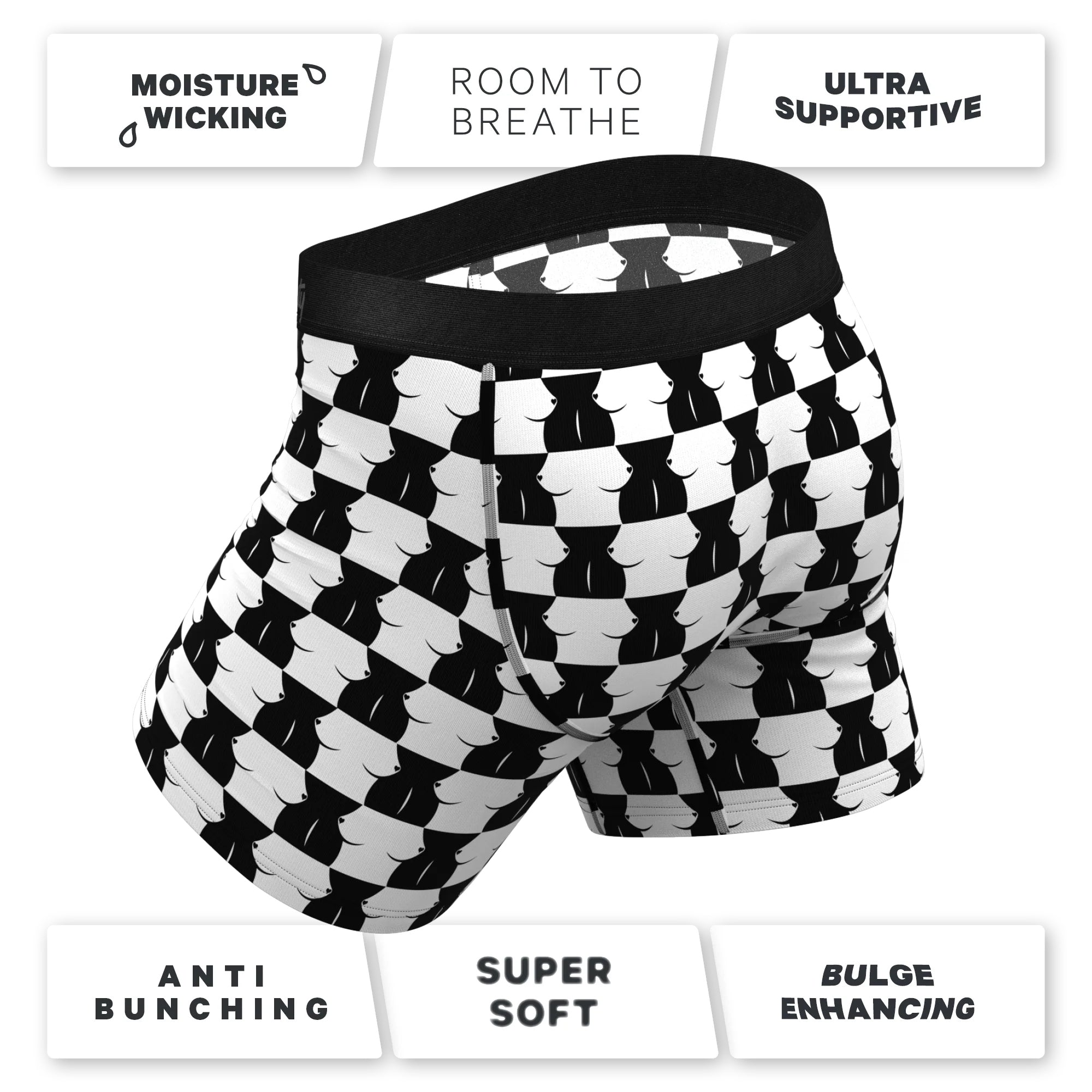 Shinesty The Chest Mate Checkered Ball Hammock Pouch Underwear with Fly L