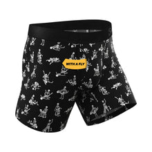 Shinesty The Bare Back Bones Glow-in-the-Dark Skeletons Ball Hammock Pouch Underwear with Fly L