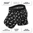 Shinesty The Bare Back Bones Glow-in-the-Dark Skeletons Ball Hammock Pouch Underwear with Fly L