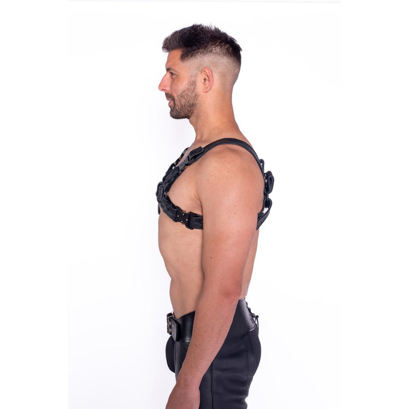 Prowler RED Bull Harness Black with Metal Fittings XL