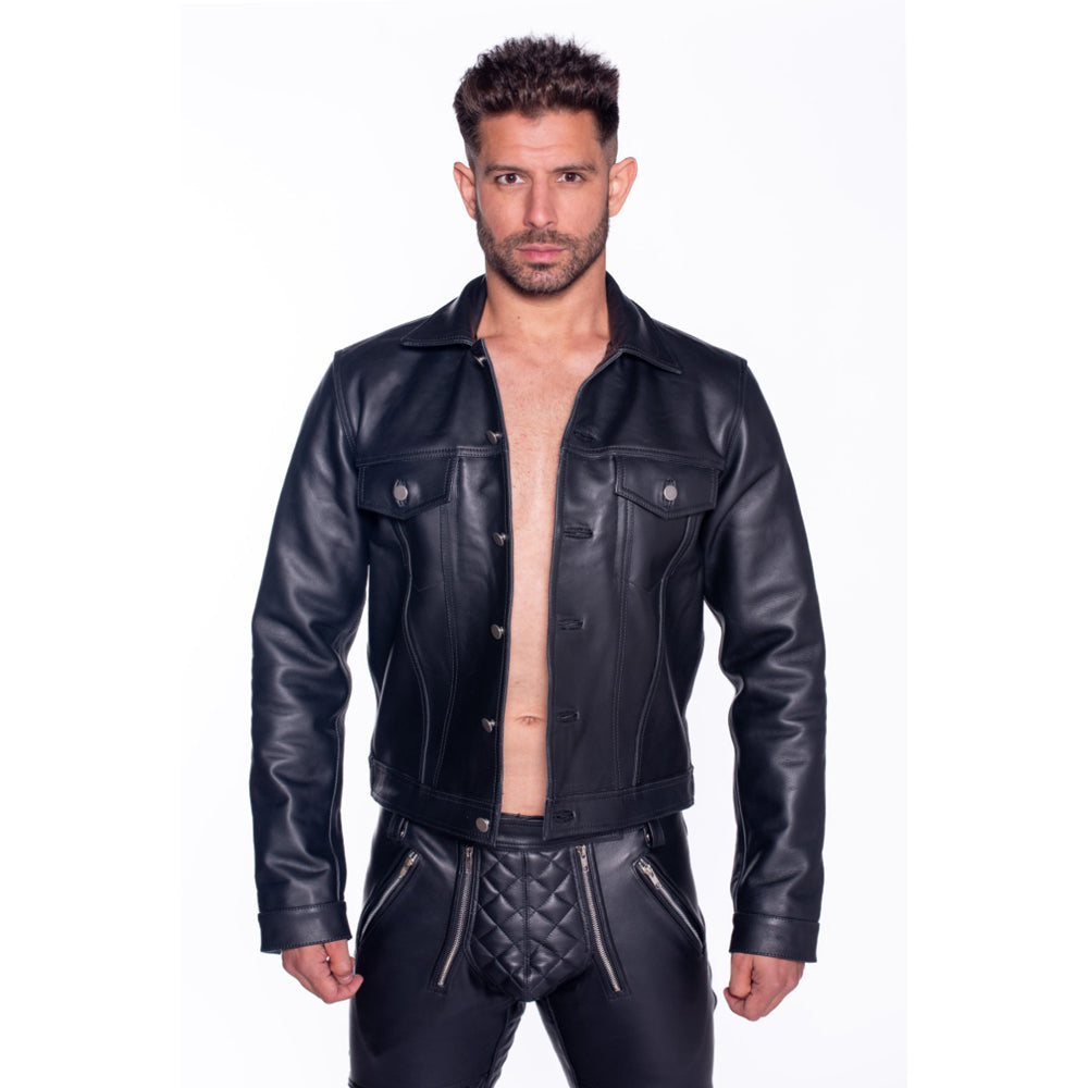 Prowler RED Leather Trucker Jacket L