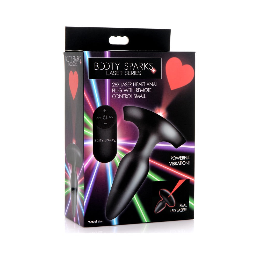 Booty Sparks Laser Heart Anal Plug with Remote Small
