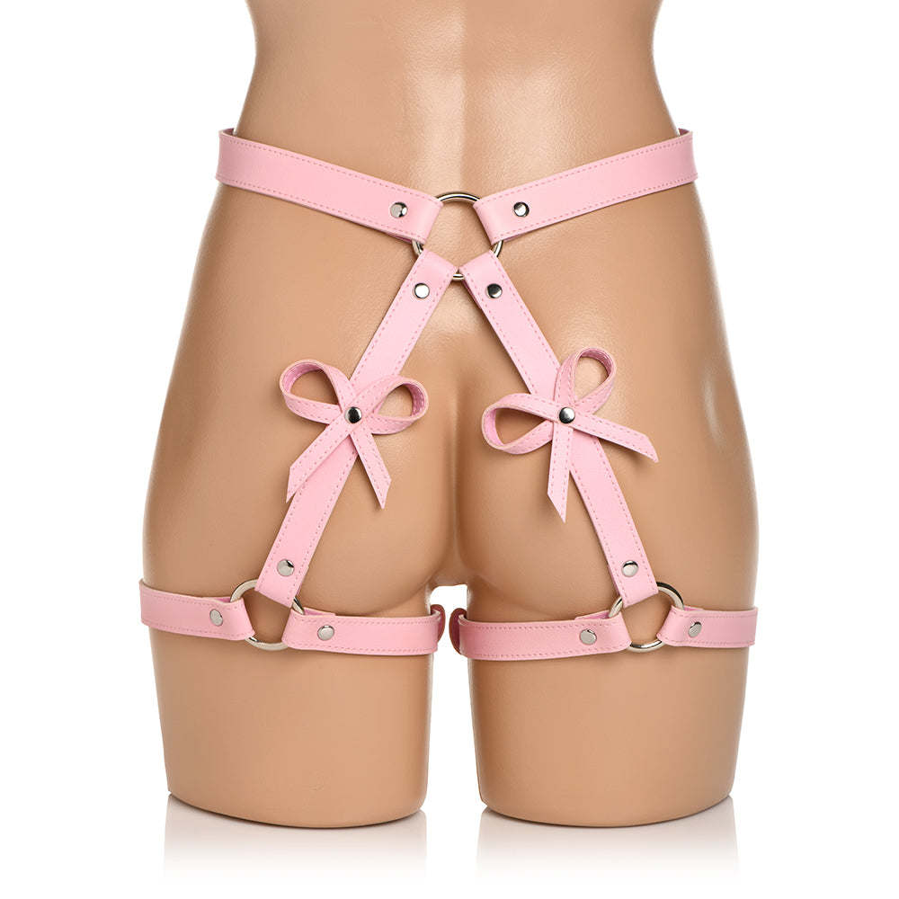STRICT Bondage Harness with Bows Pink XL-2XL