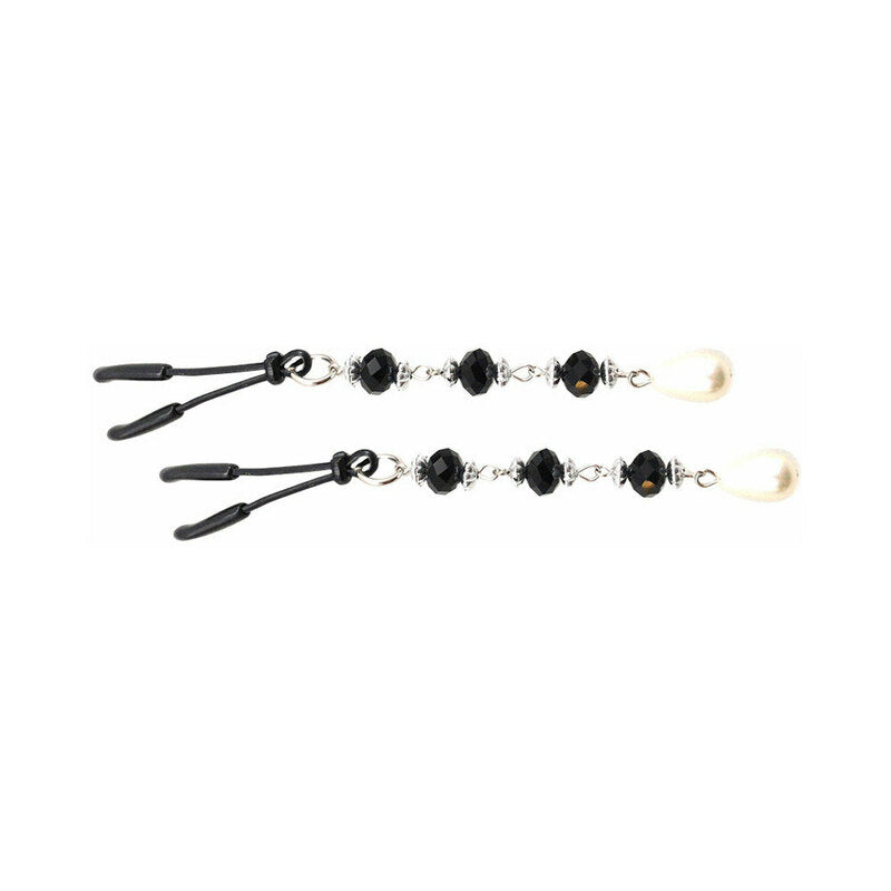 Bijoux de Nip Pearl Black Beaded Nipple Clamps