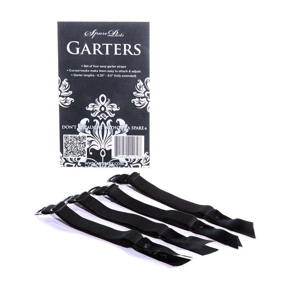 SpareParts Removeable Garters 4-Piece Set Black