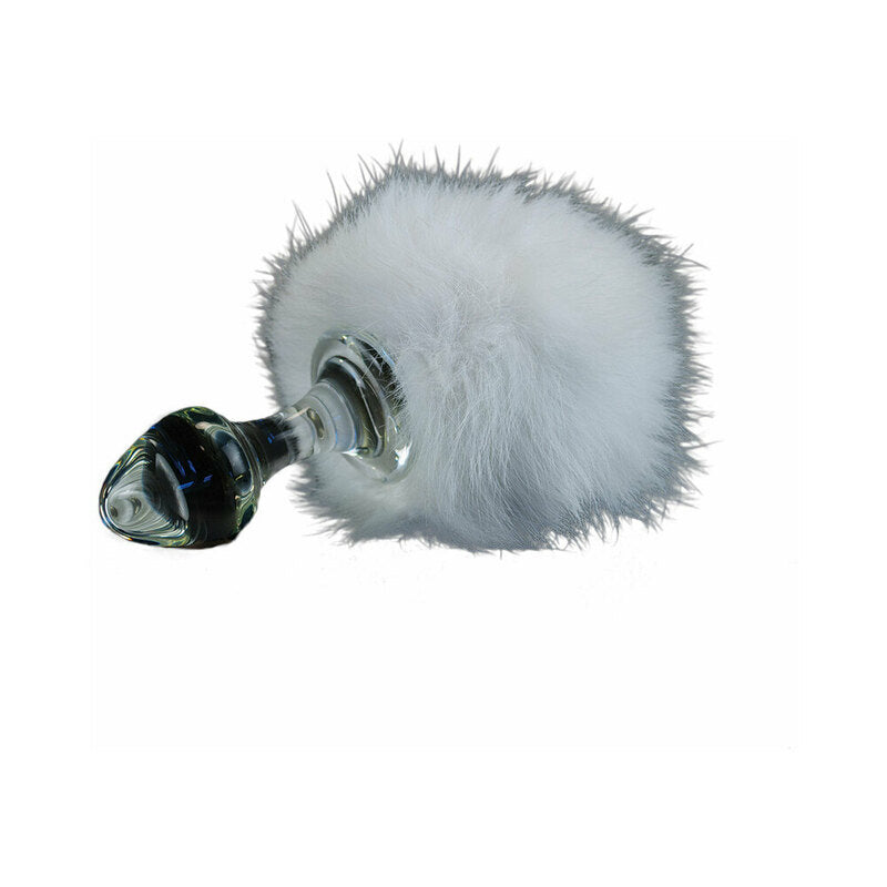 Crystal Delights Magnetic Bunny Tail Plug White